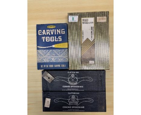 Collection of tools to include Clifton 550 and 500 concave spokeshave plus Kumagoro chisels