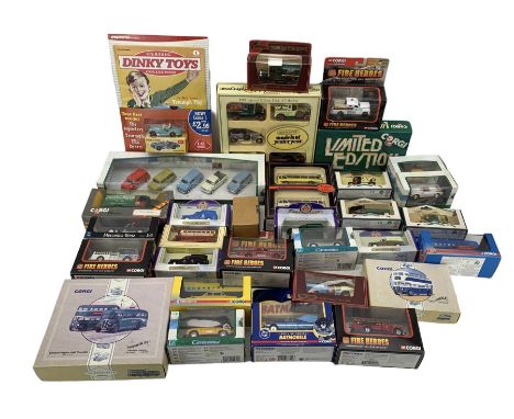 Model vehicles including Corgi Fire Heroes, LLedo Days Gone, Oxford Die-Cast models, Matchbox Models of Yesteryear etc, all b