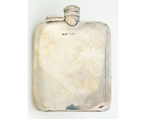 A GEORGE V SILVER HIP FLASK, 14CM H, SHEFFIELD 1916, 6OZS