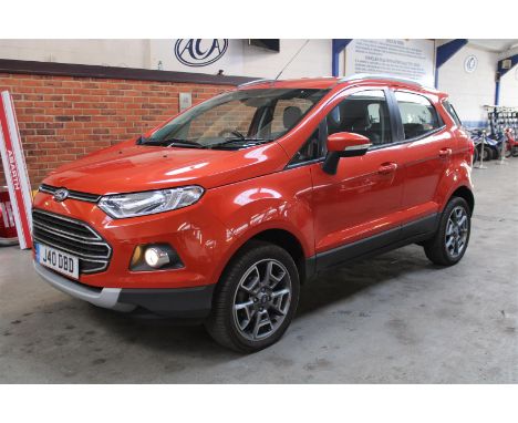 Make &amp; Model: Ford Ecosport Titanium TurboDate of Reg: J40 DBDColour: Orangecc: 998MoT: 19-07-2022Fuel Type: PETROLMileag