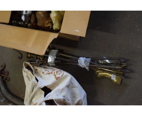 A quantity of various fire tools