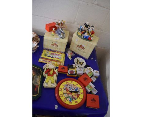 Collection of various Rupert the Bear figures and collectables plus other assorted items