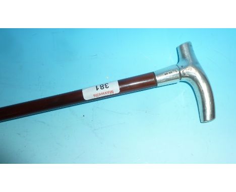 A Victorian walking stick with cast silver handle, by Frederick Elkington, London 1879