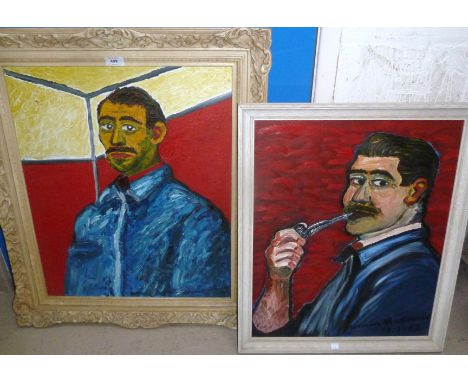 Norman MacDonald:  "Self Portrait", oil on canvas and board, signed and dated 7.12.62, 24" x 16", framed; a similar portrait
