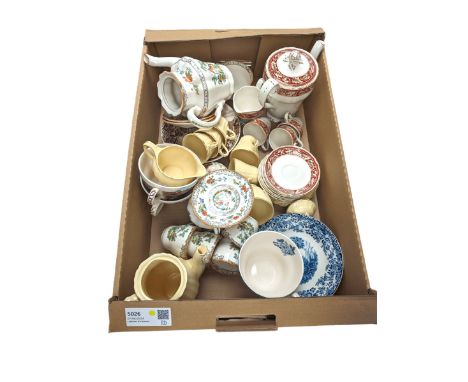 Copeland Spode Bridal Veil pattern coffee service, together with a Grindley coffee service and a JG Meakin Glamour Sunflower 