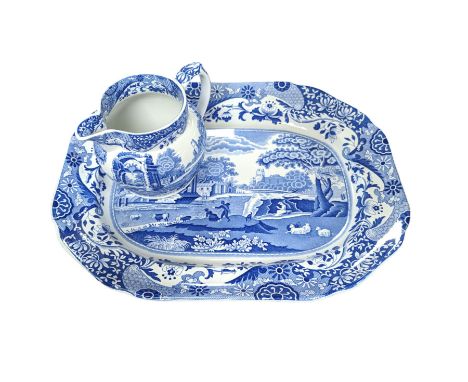 Spode Italian pattern platter and jug, both with printed marks beneath