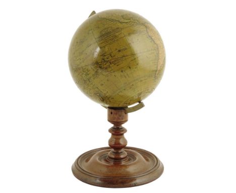  A Victorian six inch terrestrial globe by Cruchley, inscribed 'CRUCHLEY'S LATE CARY'S NEW TERRESTRIAL GLOBE SHOWING THE LATE