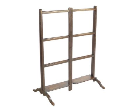  A George III mahogany double gate towel airer, 94.7cm high, 71.4cm wide.