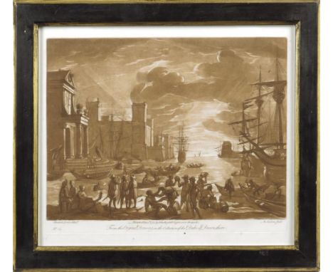  After Claude Lorrain (French 1600-1682). A set of six sepia etchings and mezzotints, engraved by Richard Earlom, titled 'Fro