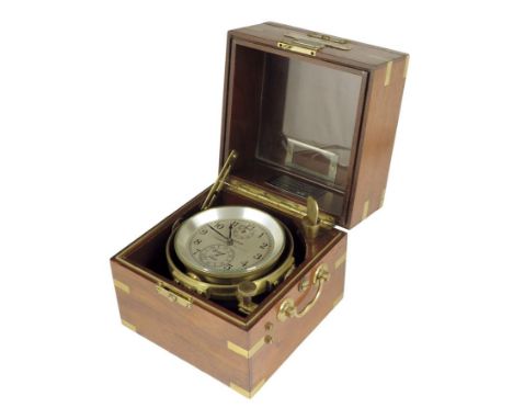  A World War II two-day marine chronometer by Hamilton Watch Co., the silvered dial with subsidiary up / down and large secon