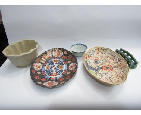 Oriental dishes and a ceramic jelly mould etc. 