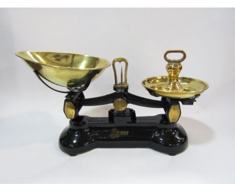 A set of cast iron scales and weights "Librasco" brass and panted cast iron 