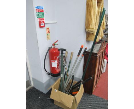 Garden Tools, Shooting Stick etc:- One Box