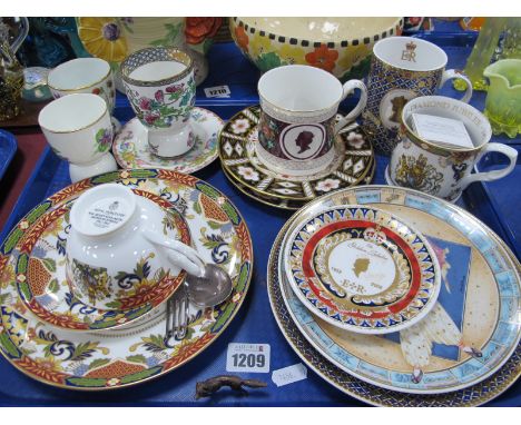 Crown Derby '2451' Imari Plates x 2 16cm diameter. Coalport, Worcester and other ceramics:- One Tray.