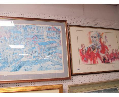 England World Cup Winners 1966 Limited Edition Colour Print of 1966 by Sportsfolio, featuring facsimile signatures of Alf Ram