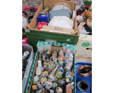 Collectors Plates, figurines, Pennine Pottery studio pottery coffee set, vintage Cona Coffee Maker:- Three Boxes