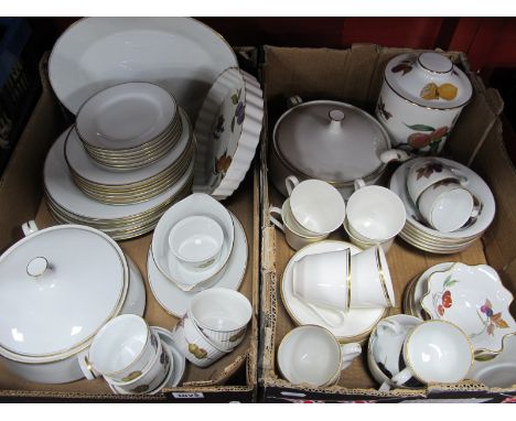 Royal Worcester 'Evesham' Table Pottery, of thirty one pieces, six Doulton 'Gold Concord' cups and saucers, Sril Lankan dinne