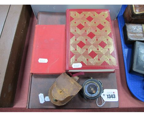 Compass ' H Manley, Leeds' and J.T Rowling to back, in leather case 5cm diameter. Wellcome's nurse's diary 1921 - 22 other bo