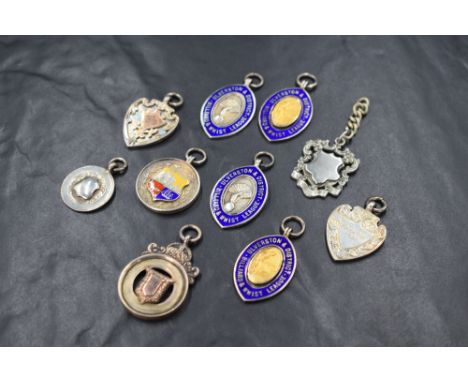 Ten HM silver presentation medalions, several of Ulverston interest including four having enamel decoration and presented by 