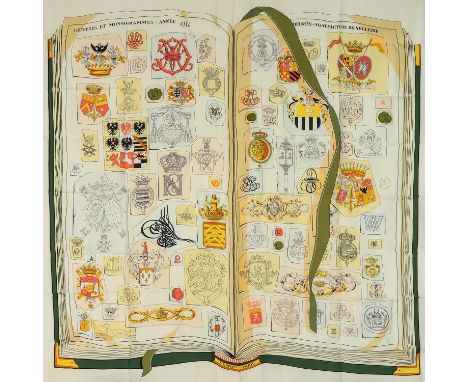 HERMÈS Seidencarré "CHIFFRES ET MONOGRAMMES", by Lise Coutin, Entwurf erstmals erschienen 1962. Akt. NP.: 495,-€. 100% Seide.
