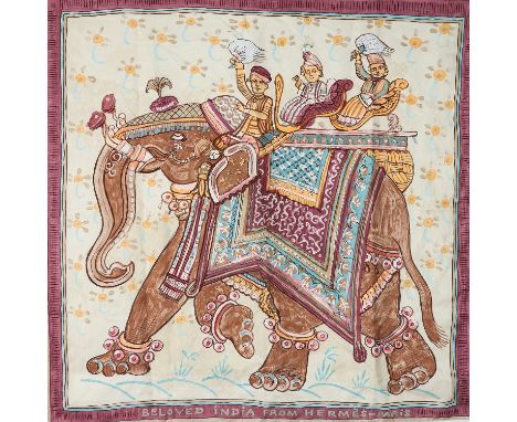 HERMÈS Seidencarré "BELOVED INDIA", by Philippe Dumas, Entwurf erstmals erschienen 2009. Akt. NP.: 495,-€. 100% Seide. Das De