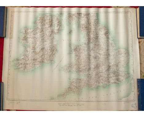 Map: Scale 1.014 inch to sixteen statute miles,  The British Isles, price coloured 3/6, with puce stamp of Ordnance Survey Co