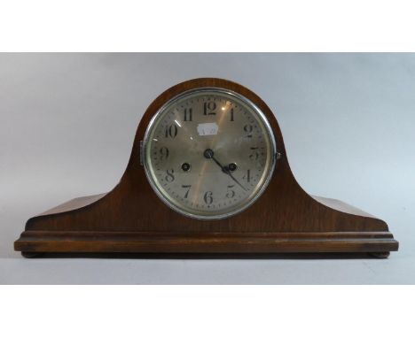 A Mid 20th Century Mahogany Cased Napoleon Hat Mantle Clock, 47.5cm Wide 