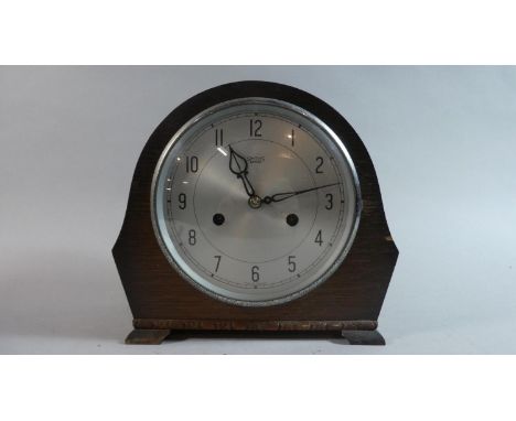A Mid 20th Century Oak Cased Smiths Enfield Mantle Clock, 23cm Wide 