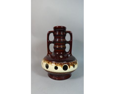 A German Ceramic Two Handled Table Lamp Stand, 34cm High 