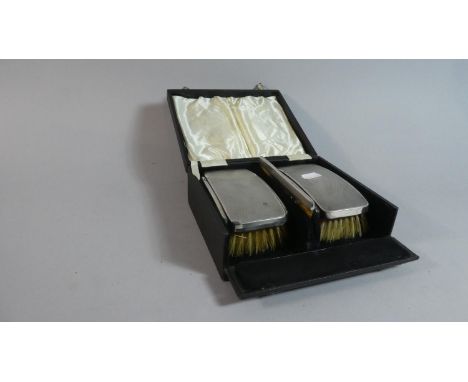 An Art Deco Silver Mounted Brush and Comb Set, Birmingham Hallmark 