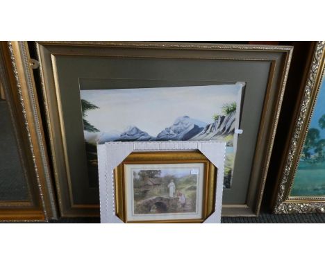 A Framed Watercolour and a Framed Print 
