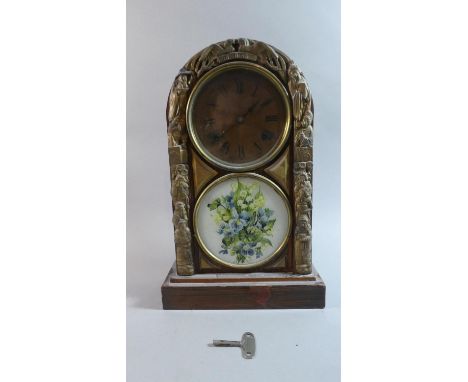 A Japanese Dome Topped Mantle Clock with Eight Day Movement, 44cm High 