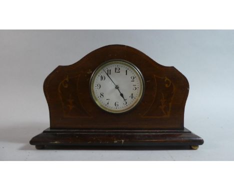 An Edwardian Inlaid Mantle Clock, 29.5cm Wide 