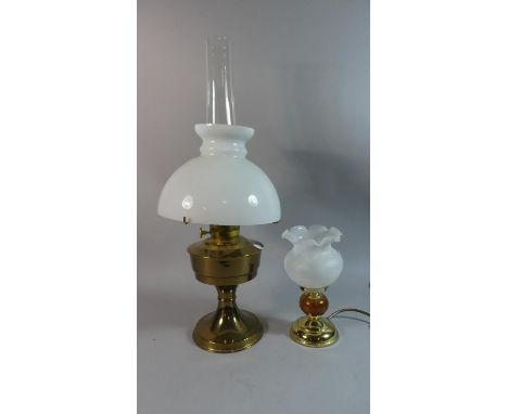 A Vintage Aladdin Oil Lamp and an Electric Table Lamp 