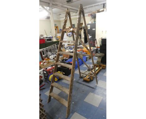 A Vintage Pine Six Step Step Ladder 