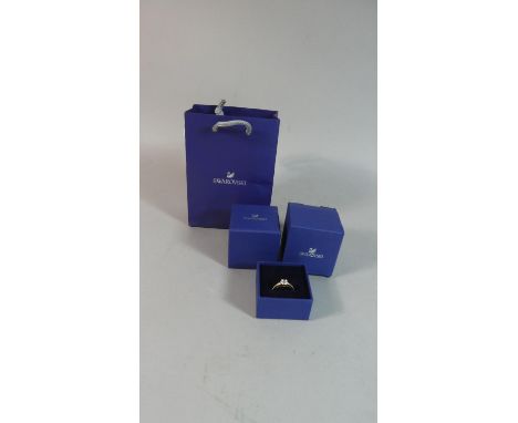 A Swarovski Solitaire Ring with Original Box and Bag 