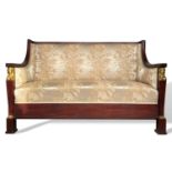 Empire Salon bestehend aus Sofa mit Karyatiden, ca. 151cm breit