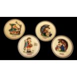 Goebel / Hummel Konvolut insgesamt 4 Teller je ca. 19,5cm Durchmesser