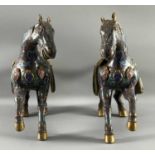 Asiatika Paar Cloisonne Pferde wohl China je ca. 55cm, vintage