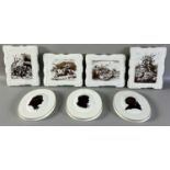 Meissen VEB Schwertermarke, Porzellan Konvolut, insgesamt 7 Teile Plaketten und Silhouetten