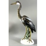 Meisel, Hugo (1887-1966) Entwurf, Rosenthal Selb-Plössberg stehender Reiher Modell 868