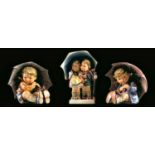 Goebel / Hummel W. Germany Konvolut 3 Figuren Regenschirm bis zu 15,5cm hoch