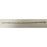 Gold 750 Armband besetzt mit kleinen Diamanten, Gewicht ca. 9,85 Gramm