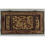 Asiatika Holzrelief wohl China wohl Türflügel ca. 90cm