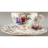 Carl Thieme Potschappel, Dresden, Tasse und Unterteller, Sammlertasse, 19. Jahrhundert