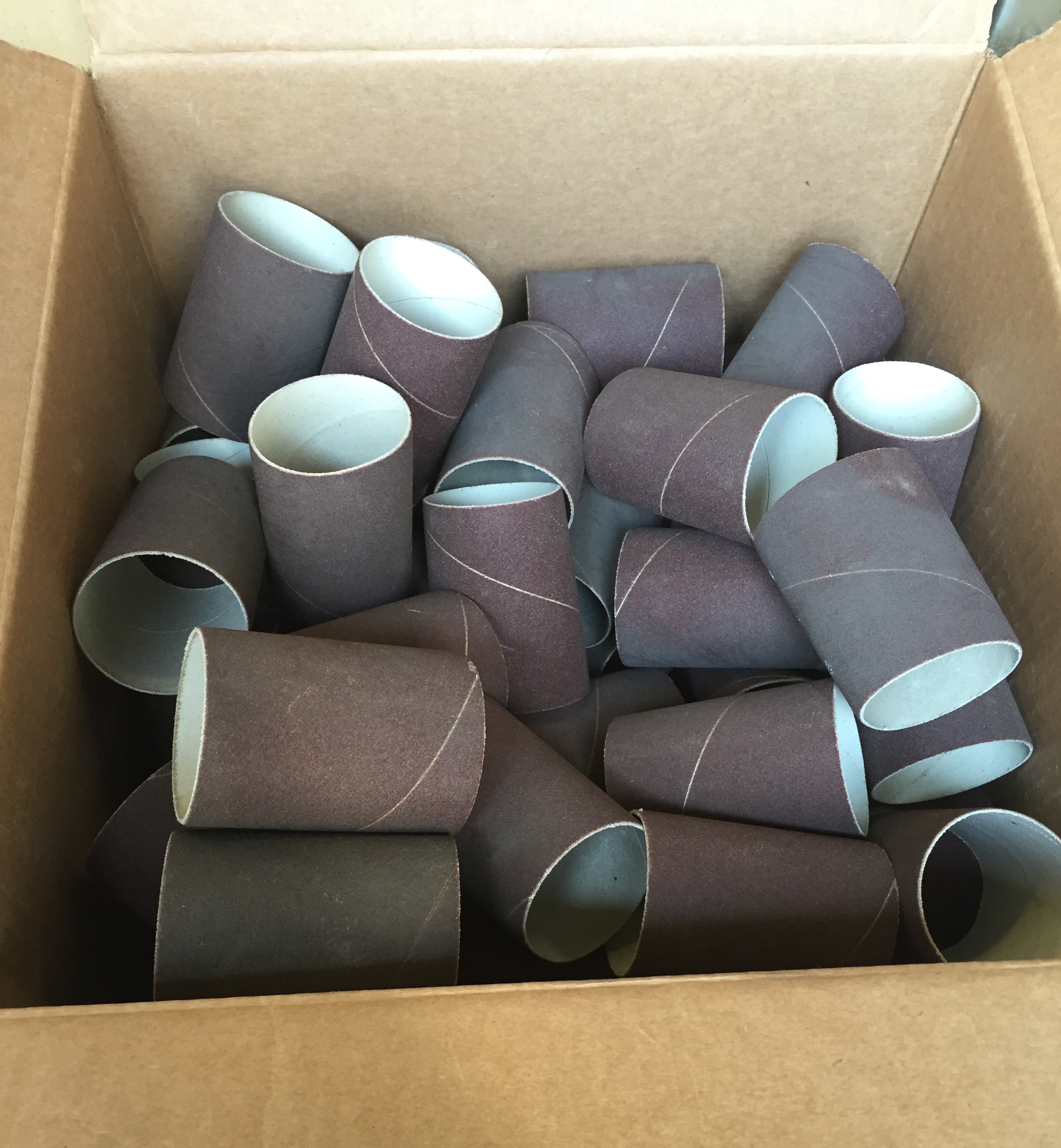 Large Lot Cylindrical Sanding Tubes 360 degrees 5 boxes full, 2x 3 inch