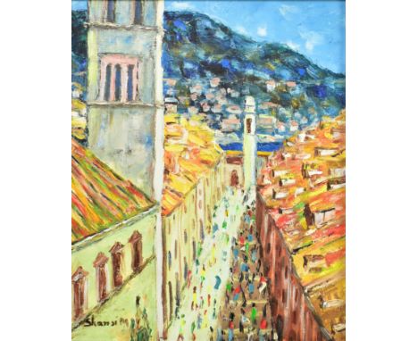 Michail Skansi (1885-1979) - a mid century oil on canvas painting. The painting in a European Impressionist style, featuring 