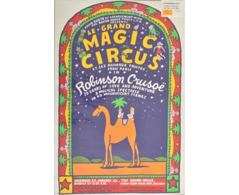 Le Grand Magic Circus in Robinson Crusoe - a vintage mid 20th century circa 1960s silkscreen printed theatre poster. The post