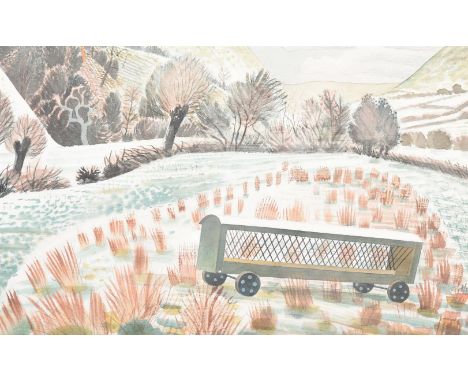 ERIC RAVILIOUS (BRITISH 1903-1942)  NEW YEAR SNOW  Watercolour and pencil  Signed (lower left) 46 x 56cm (18 x 22 in.)Painted