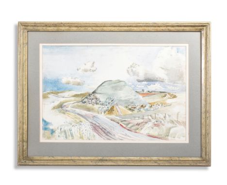 PAUL NASH (BRITISH 1889-1946)  SILBURY HILL  Watercolour and pencil  Signed (lower right) 38.5 x 57cm (15 x 22¼ in.)Executed 